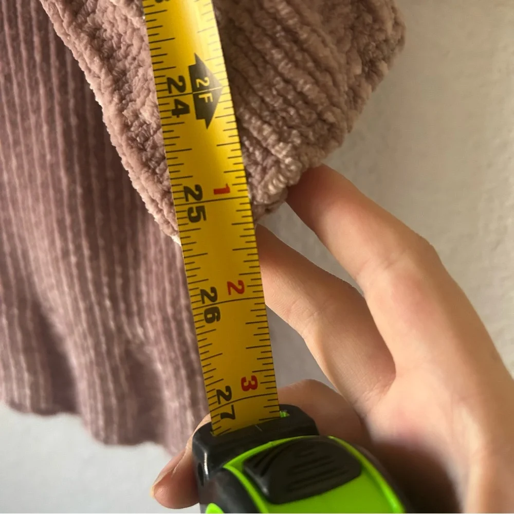 Moth Anthropologie Women’s M Cardigan Sweater Cozy Mauve Chenille Pockets Chunky - Picture 14 of 16